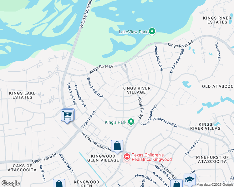 map of restaurants, bars, coffee shops, grocery stores, and more near 20410 Delta Wood Trail in Humble