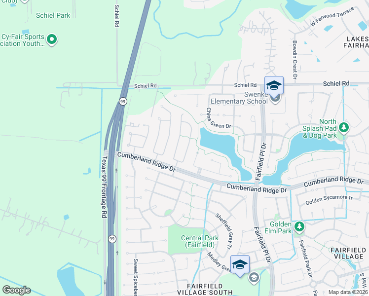 map of restaurants, bars, coffee shops, grocery stores, and more near 16511 Shimmering Lake Drive in Cypress