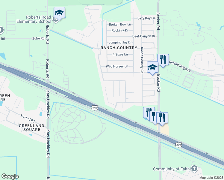 map of restaurants, bars, coffee shops, grocery stores, and more near 24538 Eagles Claw Drive in Hockley