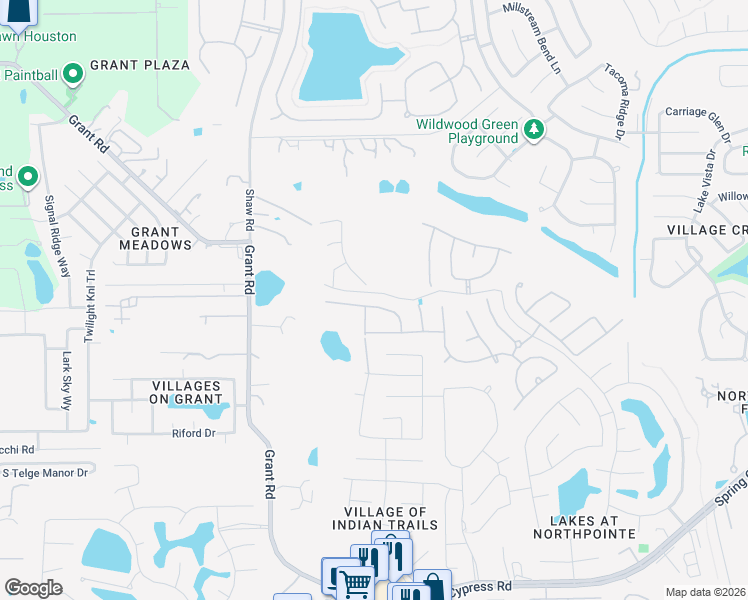 map of restaurants, bars, coffee shops, grocery stores, and more near 14022 Sunrise Arbor Lane in Harris County