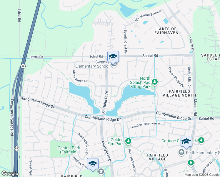 map of restaurants, bars, coffee shops, grocery stores, and more near 16719 South Azure Mist Court in Harris County
