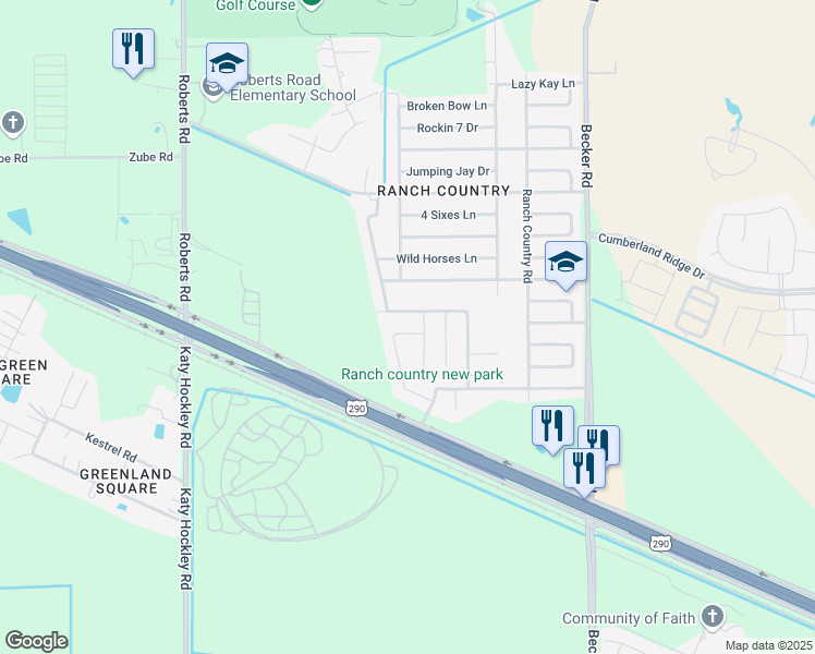 map of restaurants, bars, coffee shops, grocery stores, and more near 24538 Eagles Claw Drive in Hockley