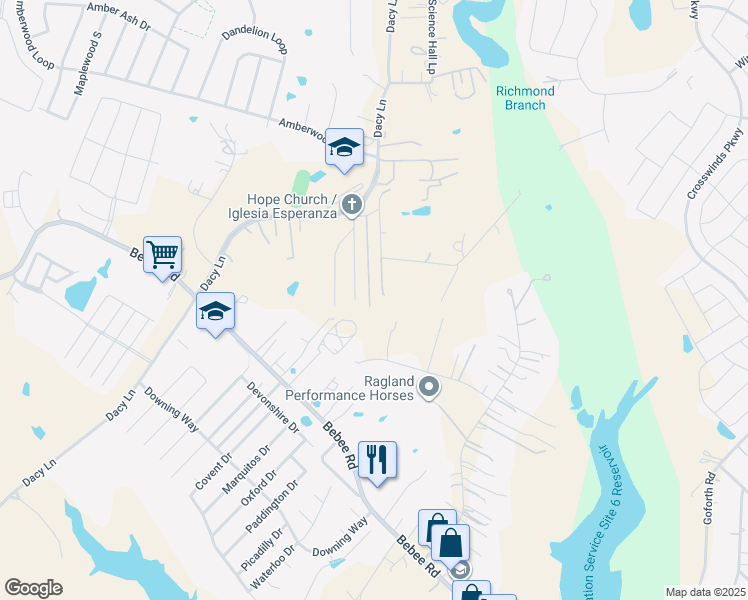 map of restaurants, bars, coffee shops, grocery stores, and more near 3340 Dacy Lane in Kyle