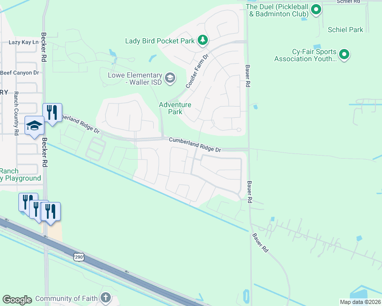 map of restaurants, bars, coffee shops, grocery stores, and more near 31414 Stockton Hollow Circle in Hockley