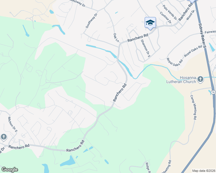 map of restaurants, bars, coffee shops, grocery stores, and more near 120 Ridge Grove Road in Kerrville