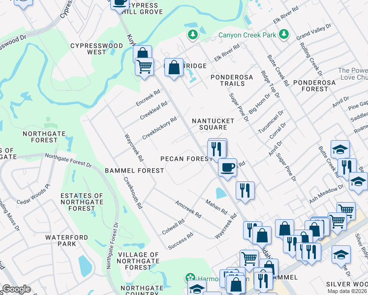map of restaurants, bars, coffee shops, grocery stores, and more near 2603 Micliff Boulevard in Houston