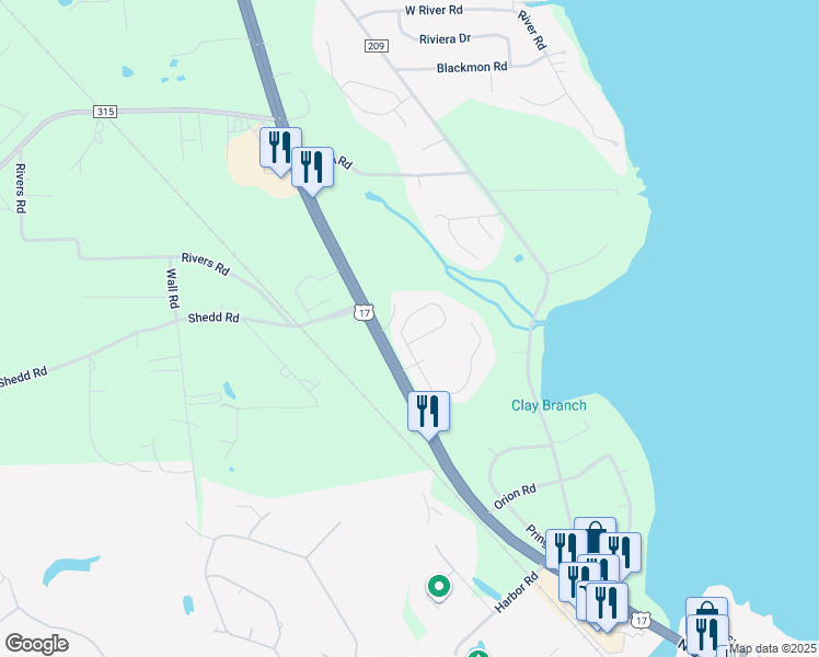map of restaurants, bars, coffee shops, grocery stores, and more near 2963 Majestic Oaks Lane in Green Cove Springs