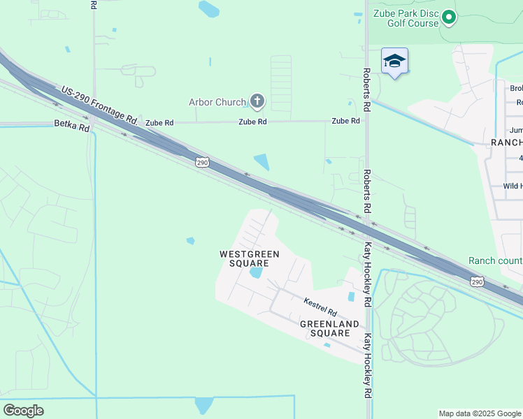 map of restaurants, bars, coffee shops, grocery stores, and more near 33711 U.S. 290 in Hockley
