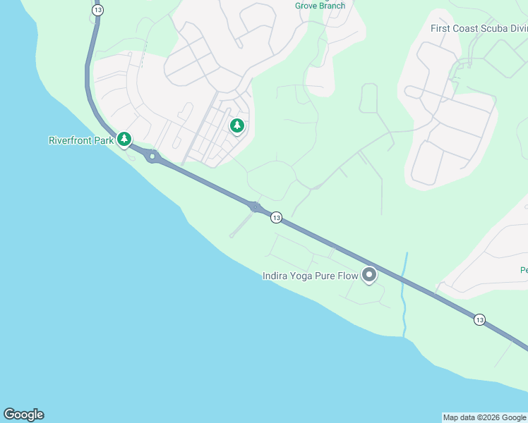 map of restaurants, bars, coffee shops, grocery stores, and more near 4240 Florida 13 in St. Johns County