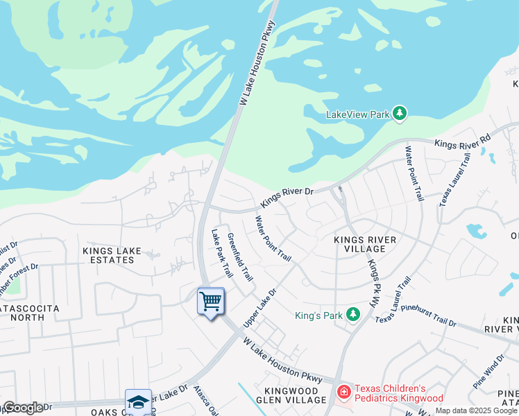 map of restaurants, bars, coffee shops, grocery stores, and more near 6507 Ivory Ash Court in Humble