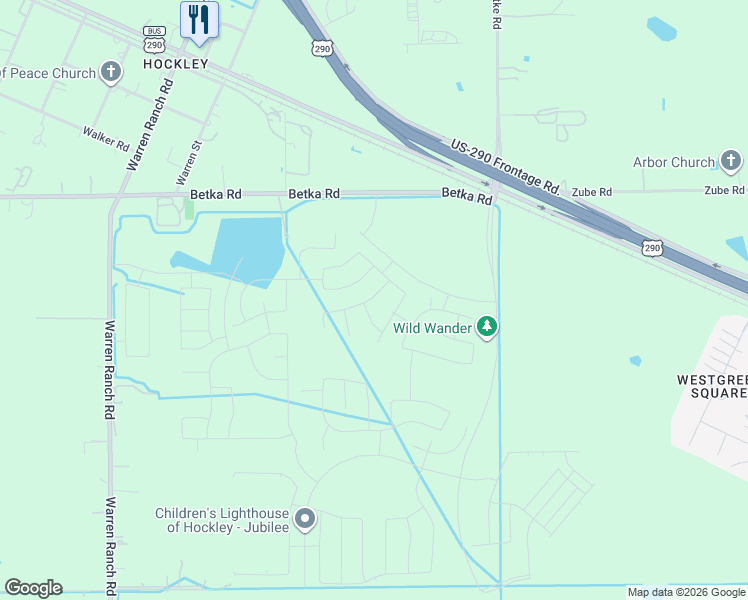 map of restaurants, bars, coffee shops, grocery stores, and more near 26630 Betka Road in Hockley