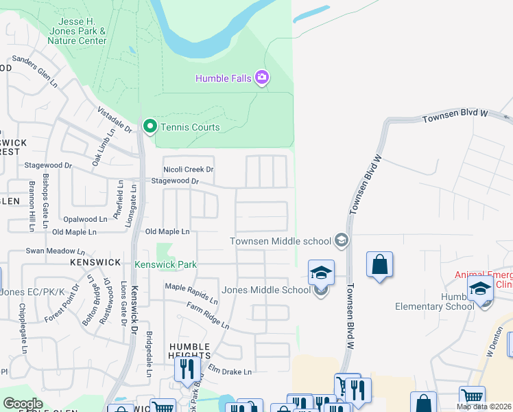 map of restaurants, bars, coffee shops, grocery stores, and more near 8918 Snapping Turtle Dr in Humble