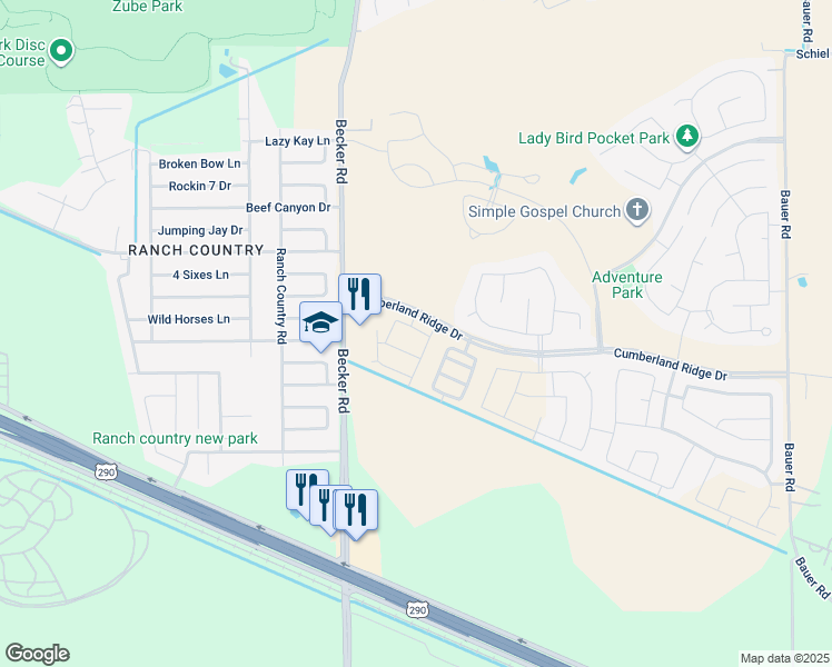 map of restaurants, bars, coffee shops, grocery stores, and more near Becker Road in Hockley