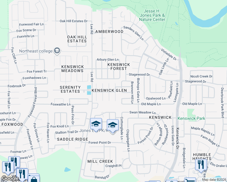 map of restaurants, bars, coffee shops, grocery stores, and more near 20930 Neva Court in Humble