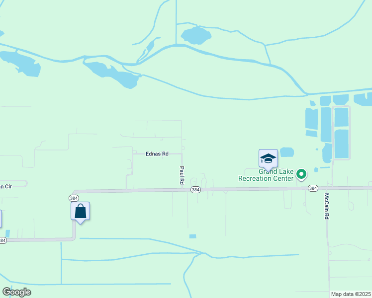 map of restaurants, bars, coffee shops, grocery stores, and more near Paul Road in Lake Charles
