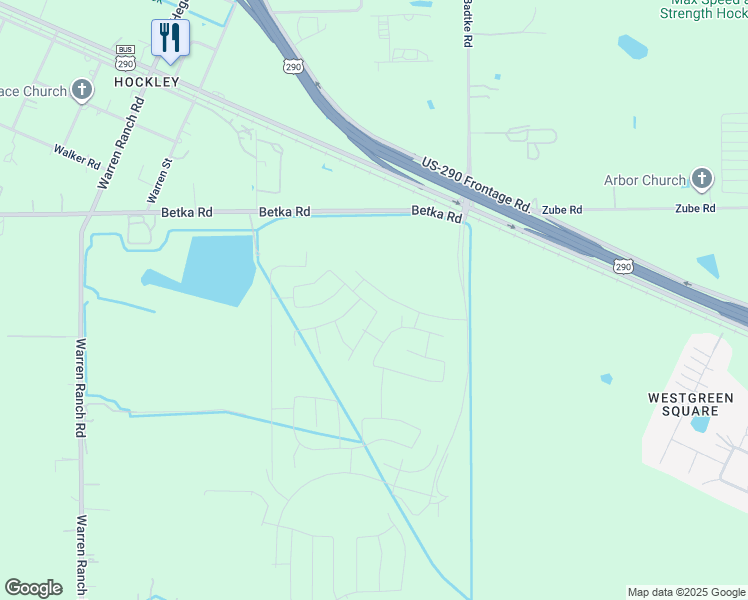 map of restaurants, bars, coffee shops, grocery stores, and more near 26630 Betka Road in Hockley