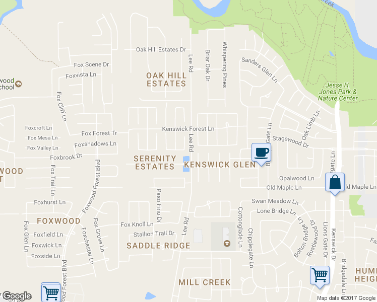 map of restaurants, bars, coffee shops, grocery stores, and more near 21102 Escala Dr in Humble