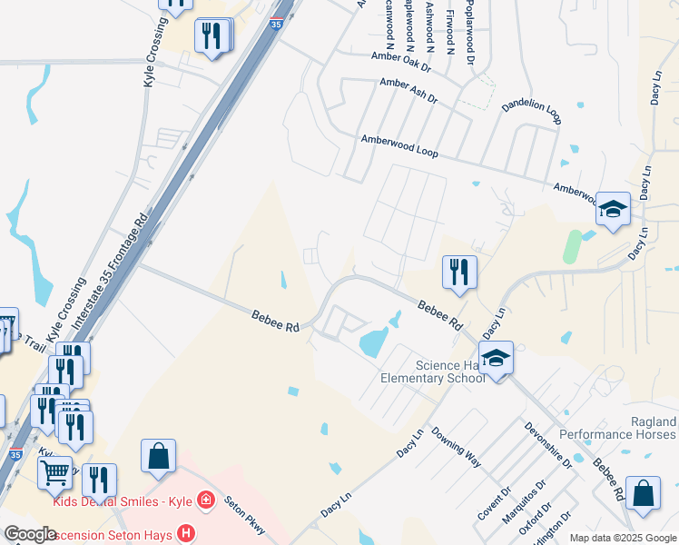 map of restaurants, bars, coffee shops, grocery stores, and more near 122 Republic Drive in Kyle