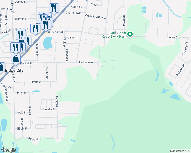 map of restaurants, bars, coffee shops, grocery stores, and more near 670 Blueberry Street in Bridge City