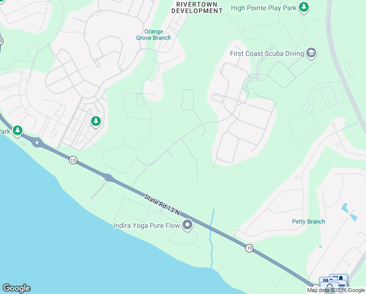 map of restaurants, bars, coffee shops, grocery stores, and more near 663 Juniper Hills Drive in St. Johns County