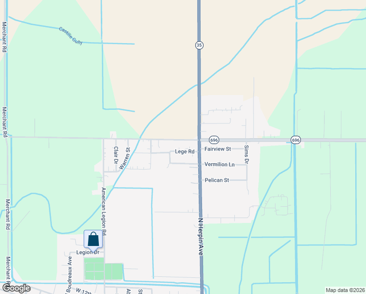 map of restaurants, bars, coffee shops, grocery stores, and more near 100-176 Lege Road in Kaplan