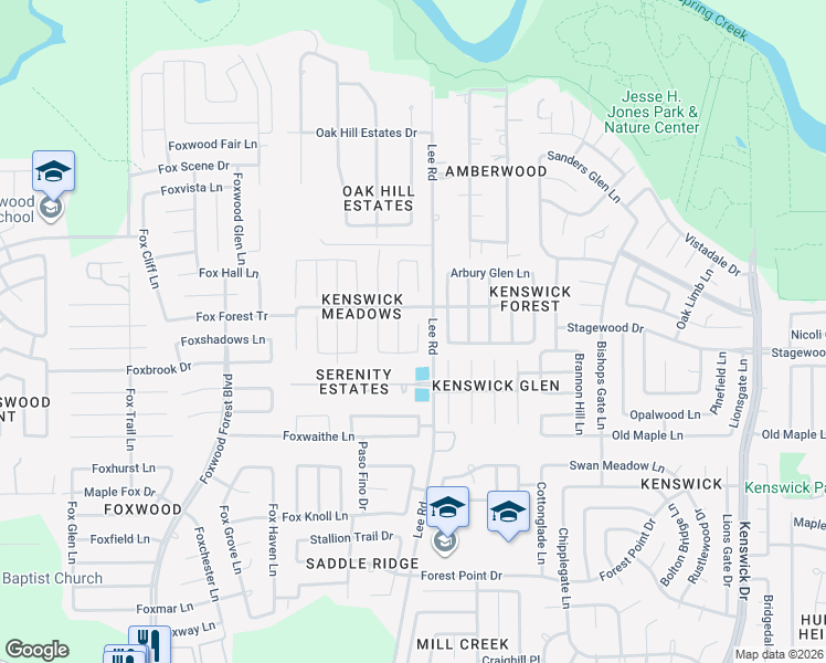 map of restaurants, bars, coffee shops, grocery stores, and more near 21102 Escala Drive in Humble