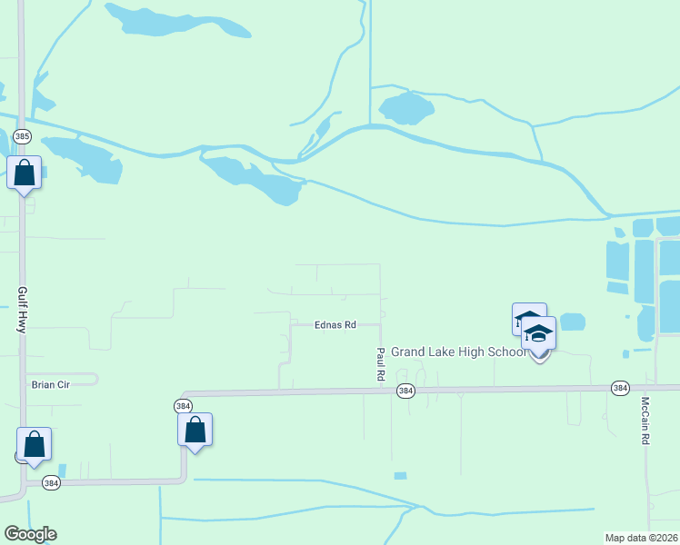map of restaurants, bars, coffee shops, grocery stores, and more near 100-148 Kathy Road in Lake Charles