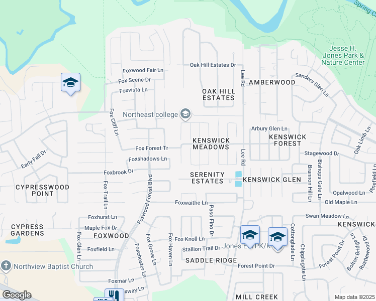 map of restaurants, bars, coffee shops, grocery stores, and more near 21147 Sprouse Circle in Humble