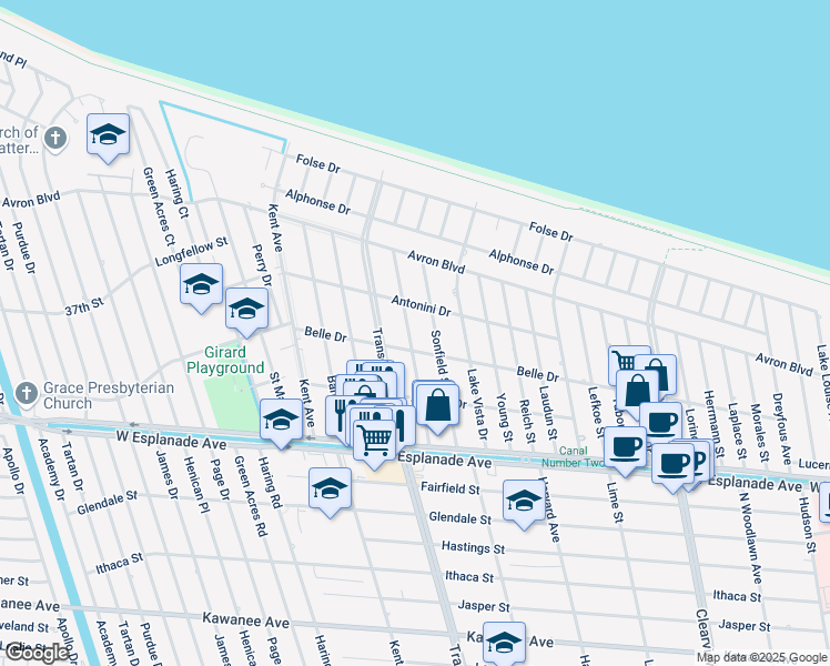 map of restaurants, bars, coffee shops, grocery stores, and more near 4609 Conlin Street in Metairie