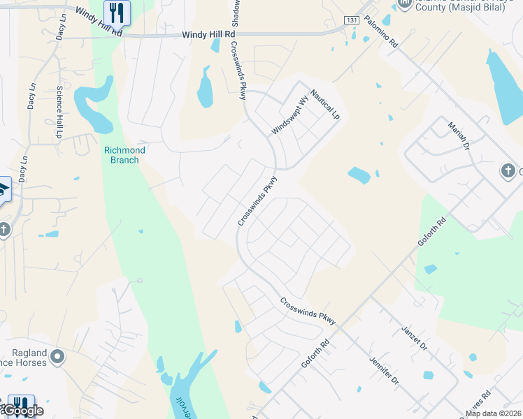 map of restaurants, bars, coffee shops, grocery stores, and more near 131 Biscayne Bay Bend in Niederwald