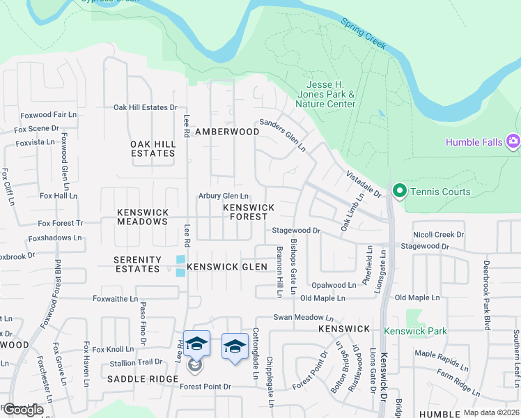 map of restaurants, bars, coffee shops, grocery stores, and more near 21138 Scenic Bluff Lane in Humble
