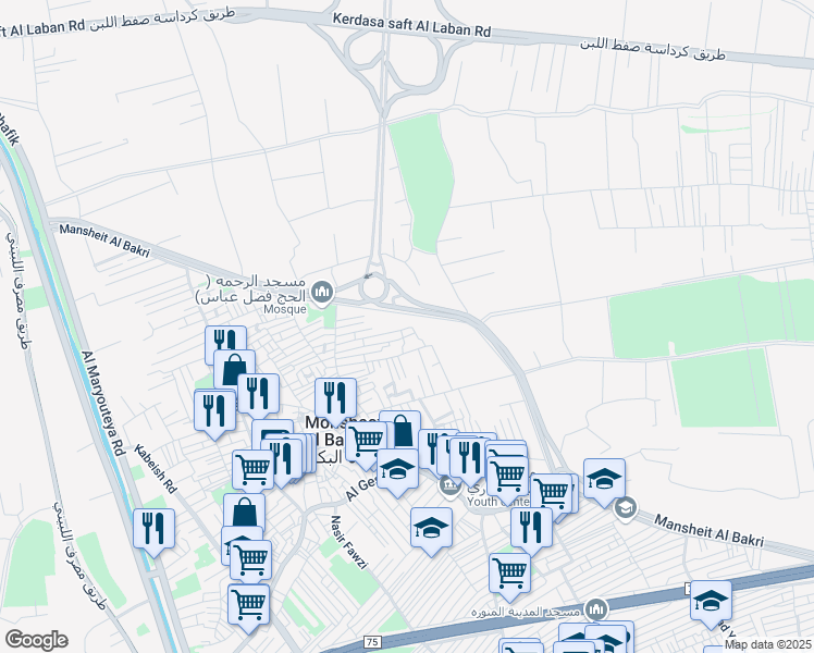map of restaurants, bars, coffee shops, grocery stores, and more near in Al Haram