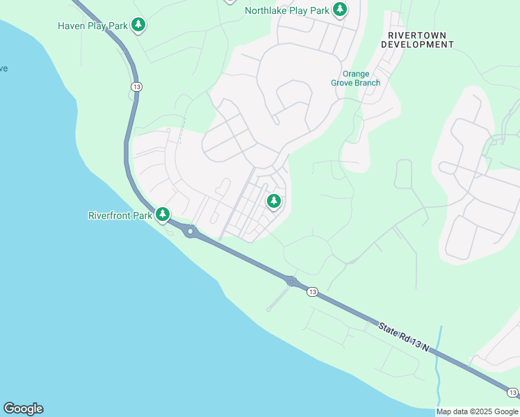 map of restaurants, bars, coffee shops, grocery stores, and more near 132 Rambling Water Run in Saint Johns