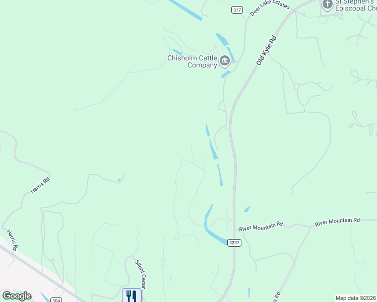 map of restaurants, bars, coffee shops, grocery stores, and more near 510 Rancho Grande Drive in Wimberley
