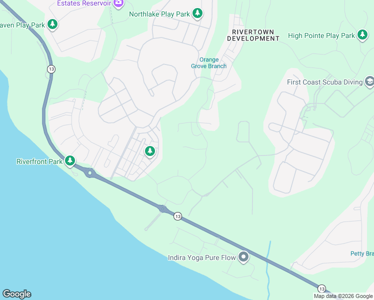 map of restaurants, bars, coffee shops, grocery stores, and more near 111 Cabot Place in Jacksonville