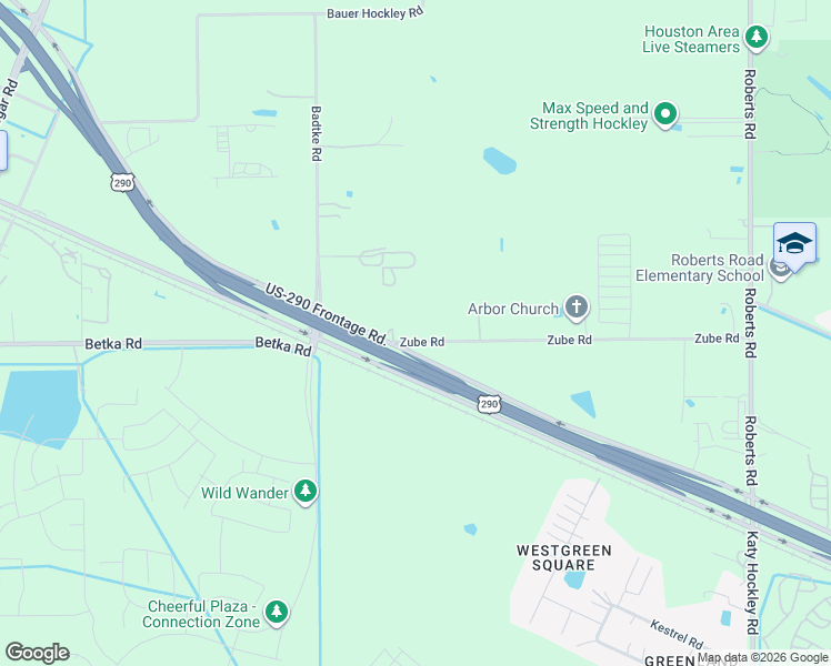 map of restaurants, bars, coffee shops, grocery stores, and more near 25602 Zube Road in Hockley