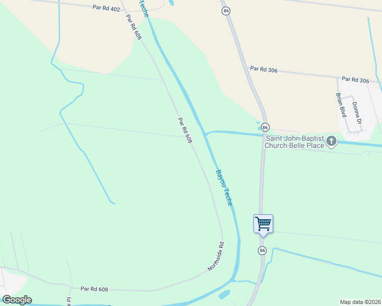 map of restaurants, bars, coffee shops, grocery stores, and more near 4605-5709 Par Road 608 in New Iberia