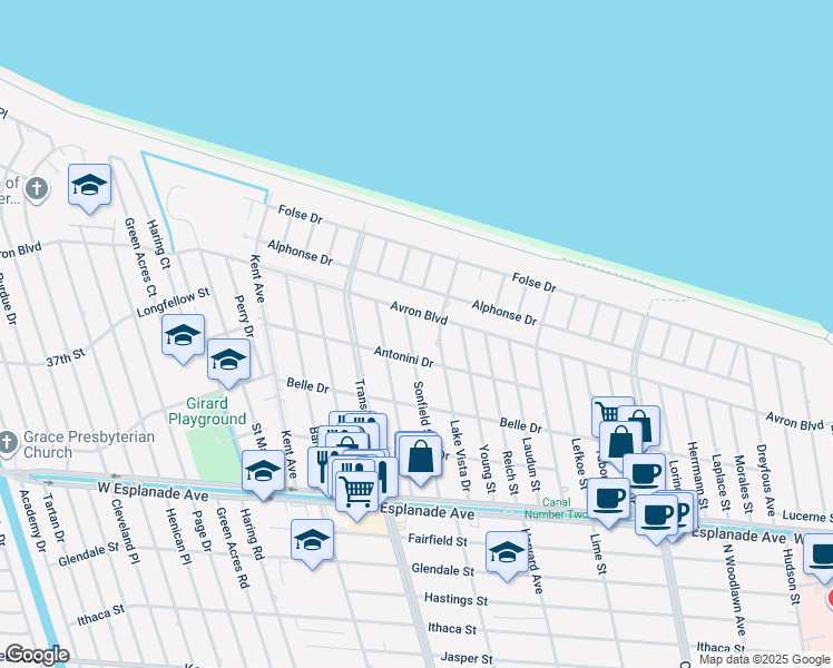 map of restaurants, bars, coffee shops, grocery stores, and more near 4712 Sonfield Street in Metairie