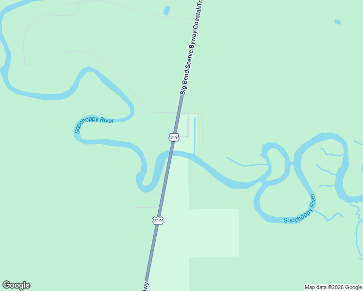 map of restaurants, bars, coffee shops, grocery stores, and more near 7 Green Road in Sopchoppy