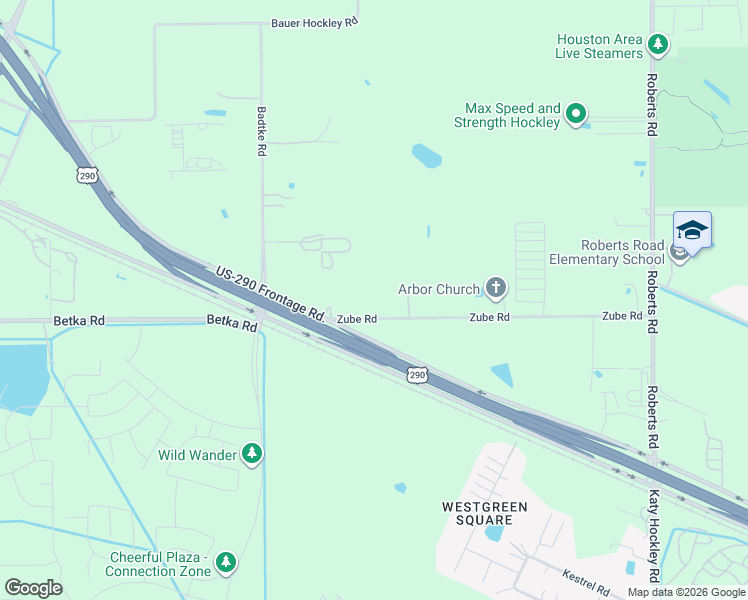 map of restaurants, bars, coffee shops, grocery stores, and more near 25604 Zube Road in Hockley