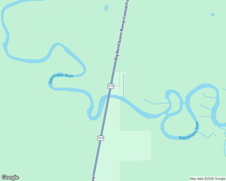 map of restaurants, bars, coffee shops, grocery stores, and more near 7 Green Road in Sopchoppy