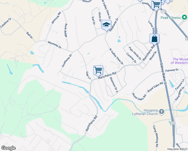 map of restaurants, bars, coffee shops, grocery stores, and more near 101 Quail Valley Drive in Kerrville