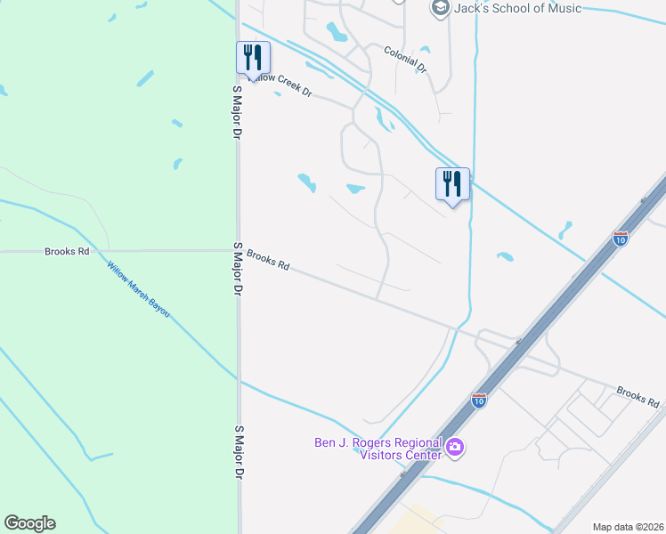 map of restaurants, bars, coffee shops, grocery stores, and more near 7555 Coral Creek in Beaumont