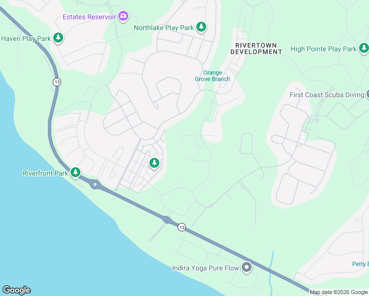map of restaurants, bars, coffee shops, grocery stores, and more near 111 Cabot Place in Jacksonville