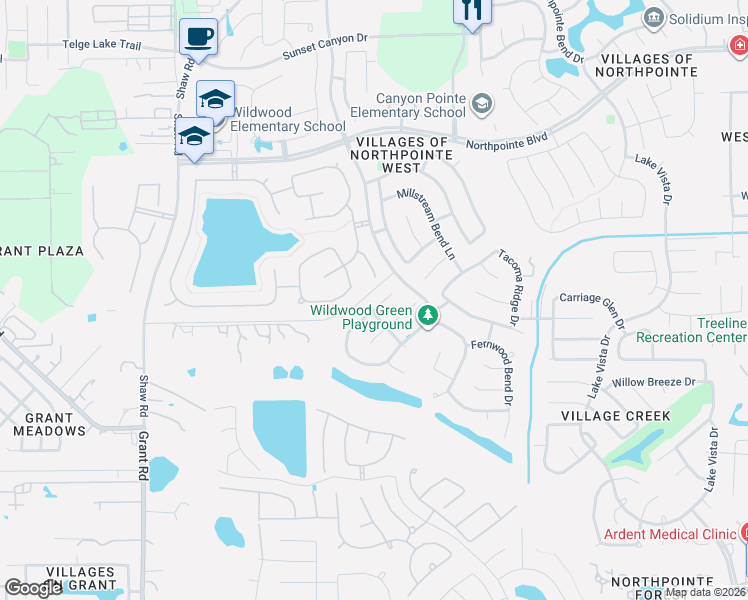 map of restaurants, bars, coffee shops, grocery stores, and more near 13303 Spurlin Meadow Drive Drive in Tomball