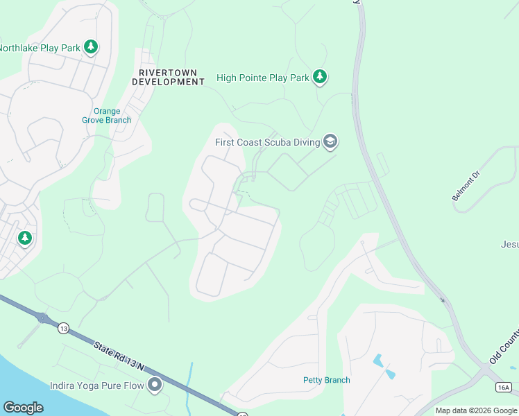 map of restaurants, bars, coffee shops, grocery stores, and more near Unnamed Road in Saint Johns