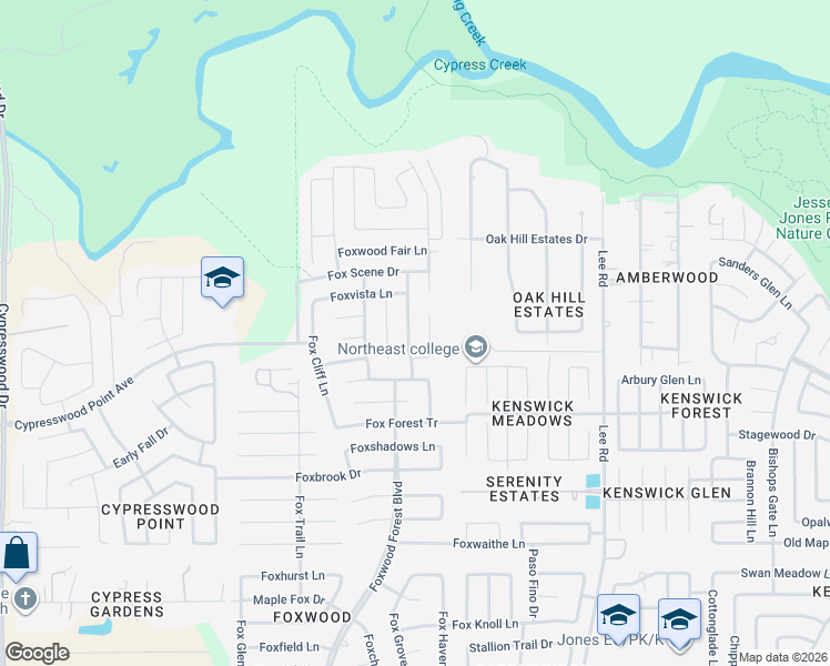 map of restaurants, bars, coffee shops, grocery stores, and more near 20915 Foxwood Glen Lane in Humble