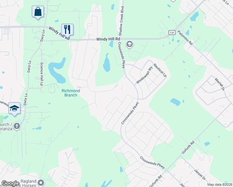 map of restaurants, bars, coffee shops, grocery stores, and more near 162 Pelican Bay Circle in Kyle
