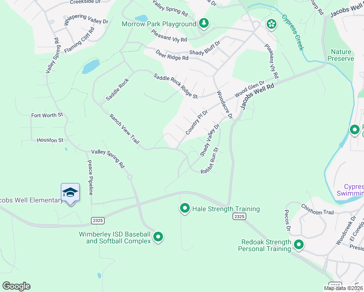 map of restaurants, bars, coffee shops, grocery stores, and more near 41 Country Place Drive in Wimberley