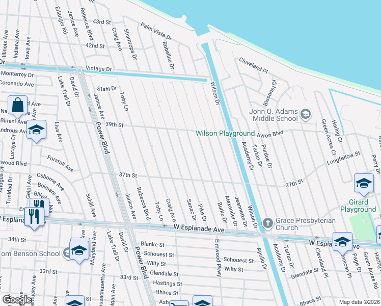 map of restaurants, bars, coffee shops, grocery stores, and more near 4809 Elmwood Parkway in Metairie